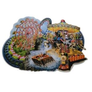 Fantasy Fair Jigsaw Puzzle 1000 Pieces Carnival Rides 3 Feet Long 2004 Complete